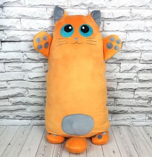 Плюшева іграшка-подушка Котик із блакитними очима, колір помаранчевий 70/110/130 см