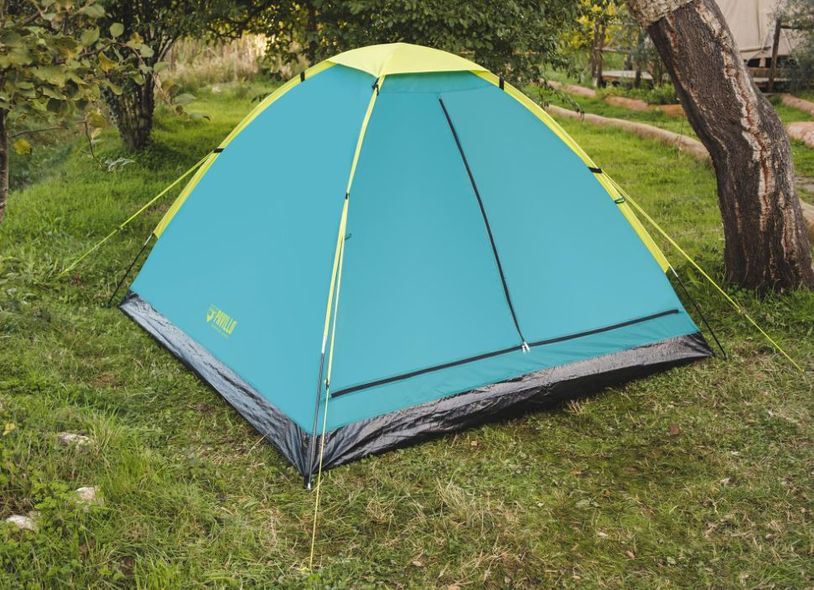 Палатка туристическая трёхместная, цвет голубой
