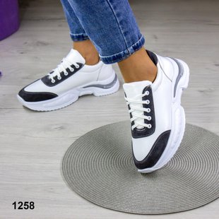 Стильні жіночі кросівки з натуральної шкіри, білого кольору, 36-40 р.