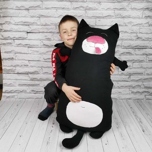 Іграшка-подушка Чорний котик, колір чорний 70/110/130 см