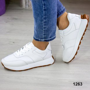 Стильні жіночі кросівки із натуральної шкіри, білого кольору, 36, 38 р.