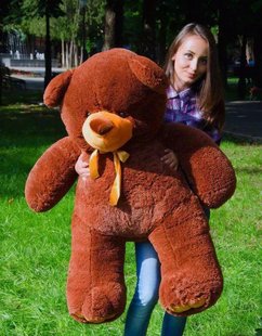 Плюшевий великий ведмідь Ветлі, висота 130 см, шоколад