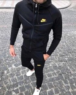 Мужской спортивный костюм Nike, демисезон, цвет черный (46, 48, 50, 52, 54)