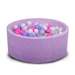 Бассейн для дома сухой, детский, фиолетового цвета (набор с шариками 192 шт.) 100 см, 80 см