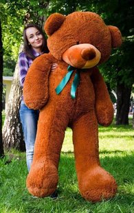 Плюшевый большой медведь Рафаэль, высота 180 см, коричневый