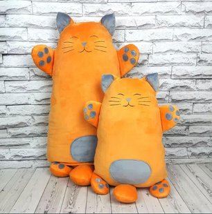 Плюшевая игрушка-подушка Котик, цвет оранжевый 70/110/130 см