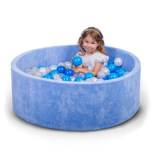 Бассейн для дома сухой, детский, синего цвета (набор шариков 192 шт) 100 см, 80 см, Ассорти, Без шариков