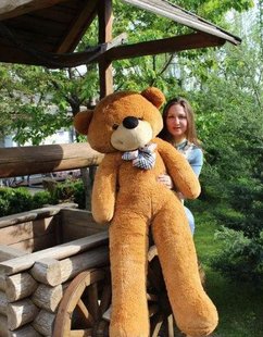 Плюшевый большой медведь Нестор, высота 120 см,коричневый
