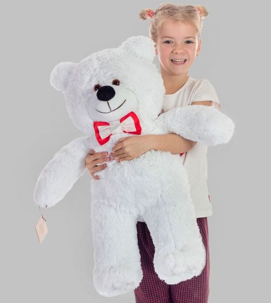 Белый плюшевый медведь, высота 85 см