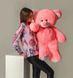 Плюшевый большой медведь Томми, высота 100 см, розовый
