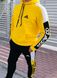 Спортивный зимний мужской костюм на флисе, цвет желтый-черный, (S M L XL)
