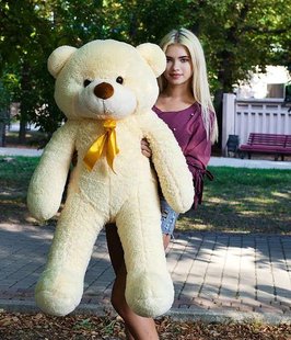 Плюшевый большой медведь Рафаэль, высота 120 см, цвет кремовый