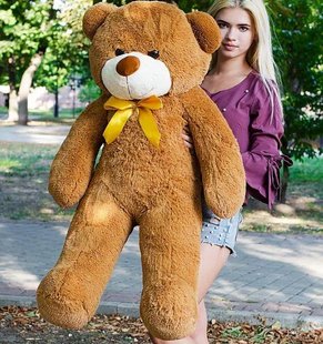 Плюшевый большой медведь Рафаэль, высота 120 см, цвет коричневый