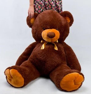 Плюшевий великий ведмідь Томмі, висотою 150 см, шоколадний
