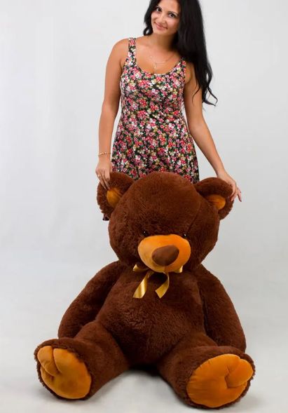 Плюшевий великий ведмідь Томмі, висотою 150 см, шоколадний