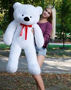 Плюшевий великий ведмідь Рафаель, висота 120 см, колір білий
