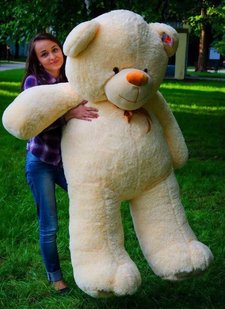 Плюшевий великий ведмідь Ветлі, висота 200 см, персикого кольору