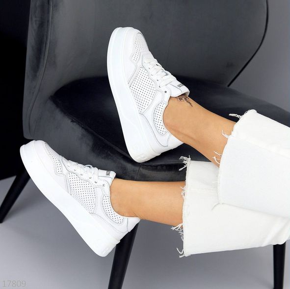 Модні жіночі кросівки з натуральної шкіри, білого кольору, 36- -41 р.