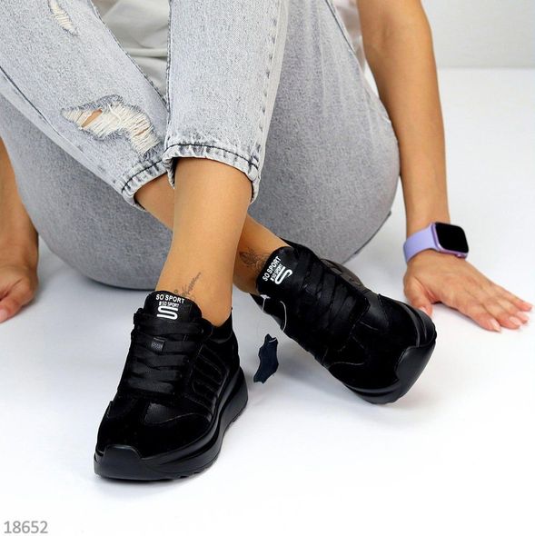 Модні жіночі кросівки з натуральної шкіри, чорного кольору, 36-41 р.