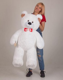 Большой белый плюшевый медведь, высота 130 см