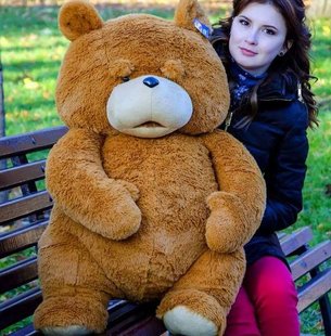 Плюшевый большой медведь Тед, высота 100 см, цвет коричневый
