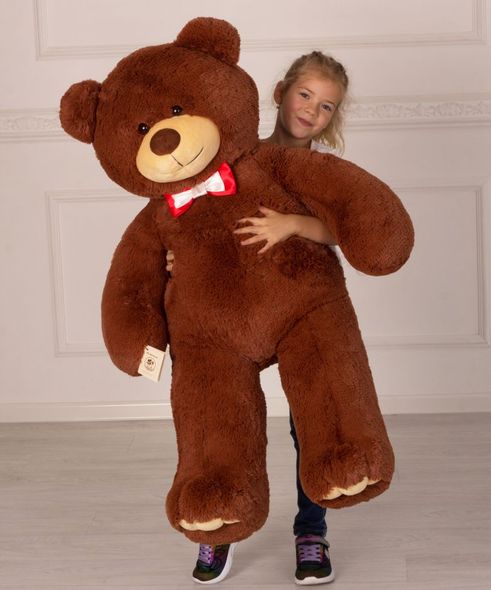 Большой плюшевый медведь, цвет коричневый, высота 130 см
