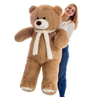 Большой плюшевый медведь, цвет латте, высота 160 см