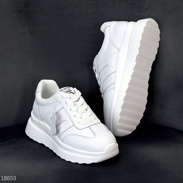 Модні жіночі кросівки з натуральної шкіри, білого кольору, 36-41 р.