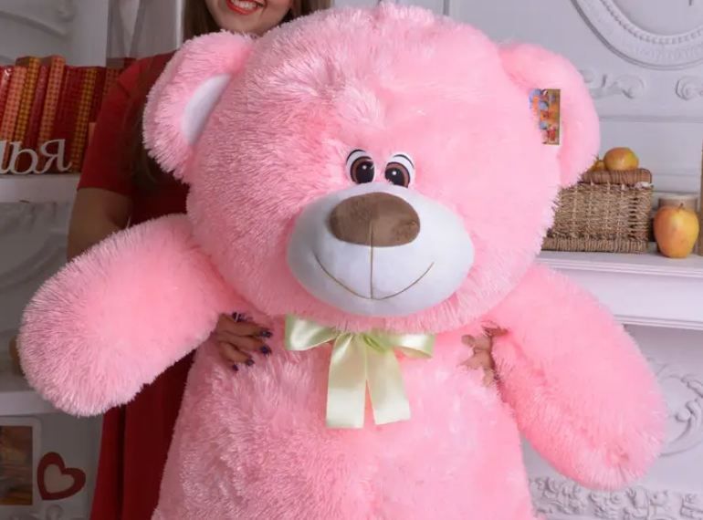 Плюшевий ведмедик Тьома, колір рожевий, висота 155 см