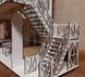 Дерев'яний ляльковий будиночок мрії для ляльок, конструктор пазл із фанери для дітей з балконом та сходами