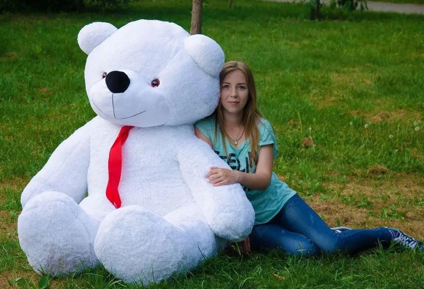Плюшевый большой медведь Нестор, высота 240 см, белый