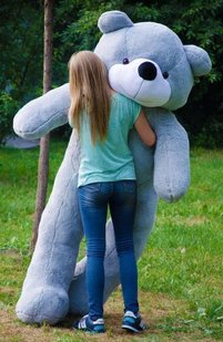 Плюшевый большой медведь Нестор, высота 240 см, серый