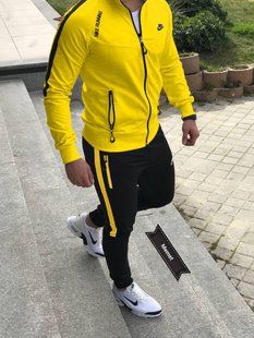 Спортивный мужской костюм Nike Желтый (S M L XL)
