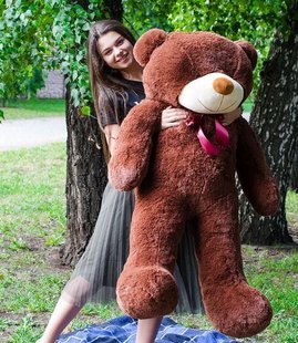 Плюшевий великий ведмідь Рафаель, висота 140 см, колір коричневий