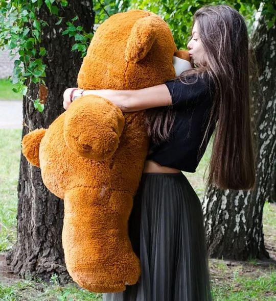 Плюшевий великий ведмідь Ветлі, висота 130 см, коричневий