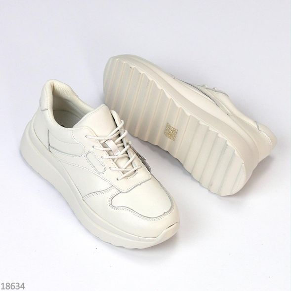 Модні жіночі кросівки з натуральної шкіри, світло біжевого кольору, 36-41 р.