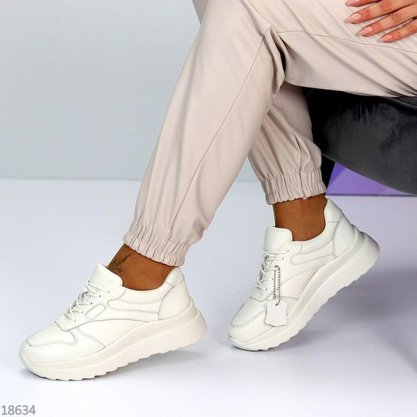 Модні жіночі кросівки з натуральної шкіри, світло біжевого кольору, 36-41 р.