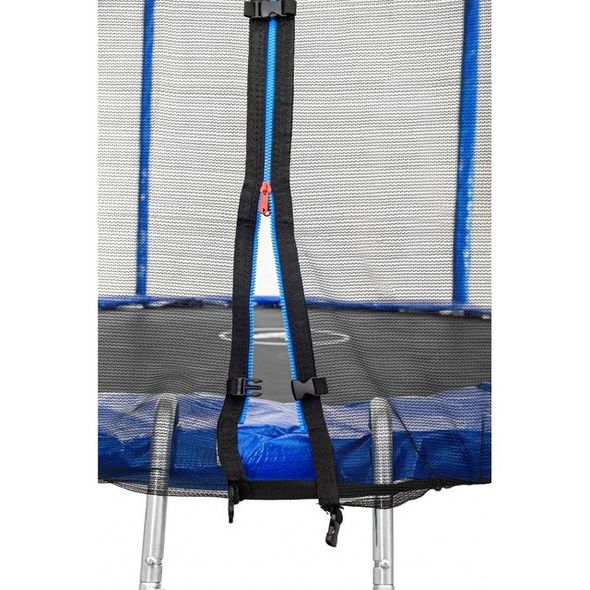 Батут Atleto 183 см з подвійними ногами з сіткою + драбинка синій