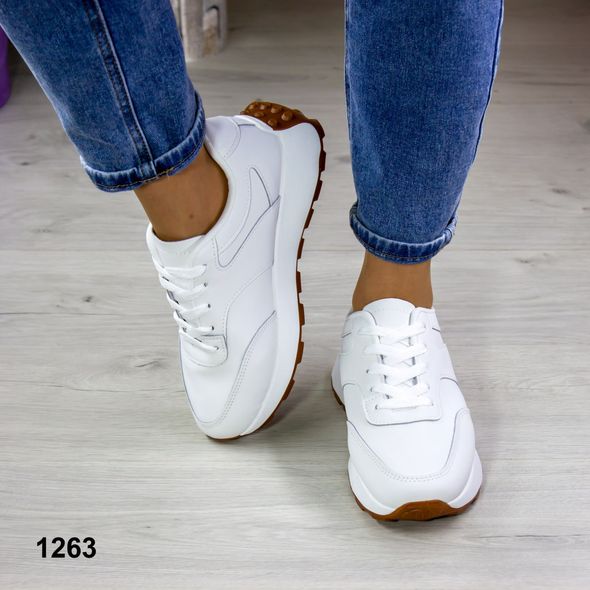 Стильні жіночі кросівки із натуральної шкіри, білого кольору, 36, 38 р.