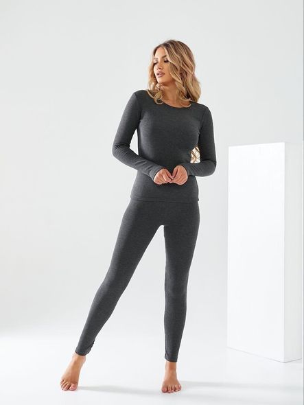 Термобілизна жіноча на флісі, колір сірий, розміри S, M, L, XL, 2XL