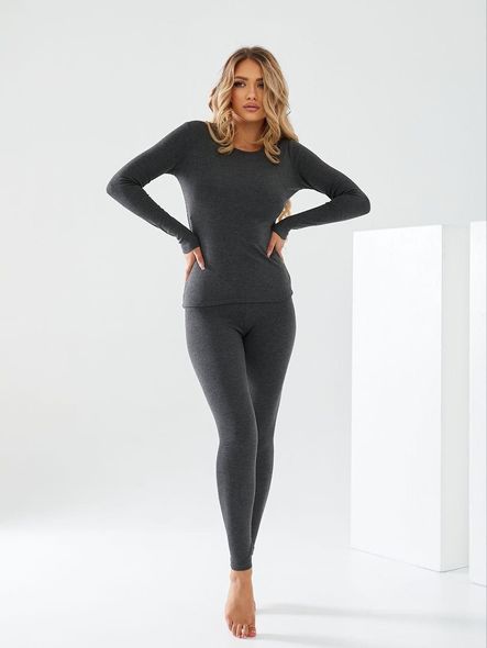 Термобілизна жіноча на флісі, колір сірий, розміри S, M, L, XL, 2XL