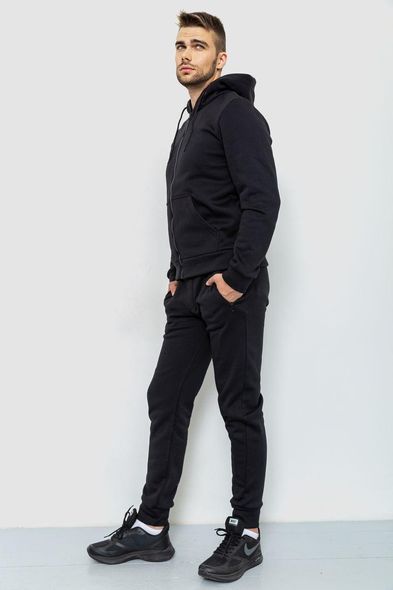 Спорт костюм чоловічий на флісі трьохнитка, колір чорний, 102R359
