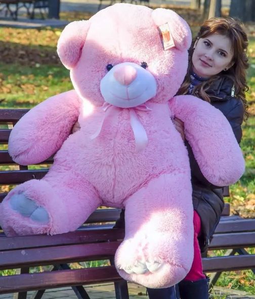 Плюшевий великий ведмідь Ветлі, висота 130 см, рожевого кольору