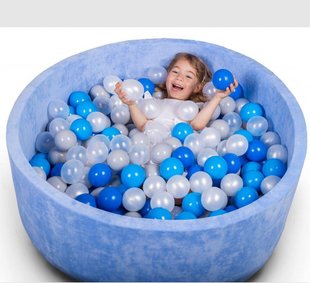 Бассейн для дома сухой, детский, синего цвета, 80 см, Ассорти, Без шариков