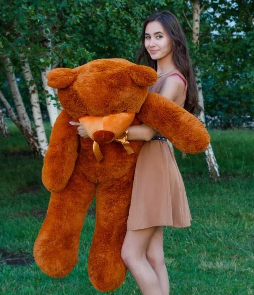 Плюшевий великий ведмідь Нестор, висота 160 см, коричневий