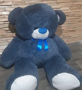 Плюшевый большой медведь Томми, высота 180 см, цвет темно синий