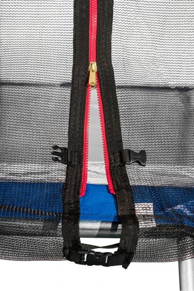 Батут Atleto 374 см з подвійними ногами з сіткою синій (2 місця)