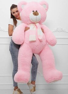Плюшевий ведмедик I love you, рожевого кольору, висота 180 см
