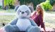 Плюшевий ведмідь Панда, сірий/білий, висота 140 см