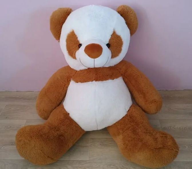 Плюшевый медведь Панда, цвет коричневый/белый, высота 140 см